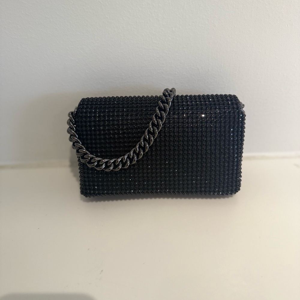 NWT Marc Jacobs mini J Marc shoulder bag black rhinestones - Picture 2 of 5